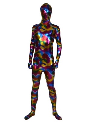 Colorful Zentai Costume Shiny Metallic Male Second Skin Suits Catsuit Zentai Suit