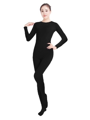 Adult Round Neckline Unisex Tights Yoga Wear Lycra Spandex Zentai Suit Catsuit Second-skin Costume